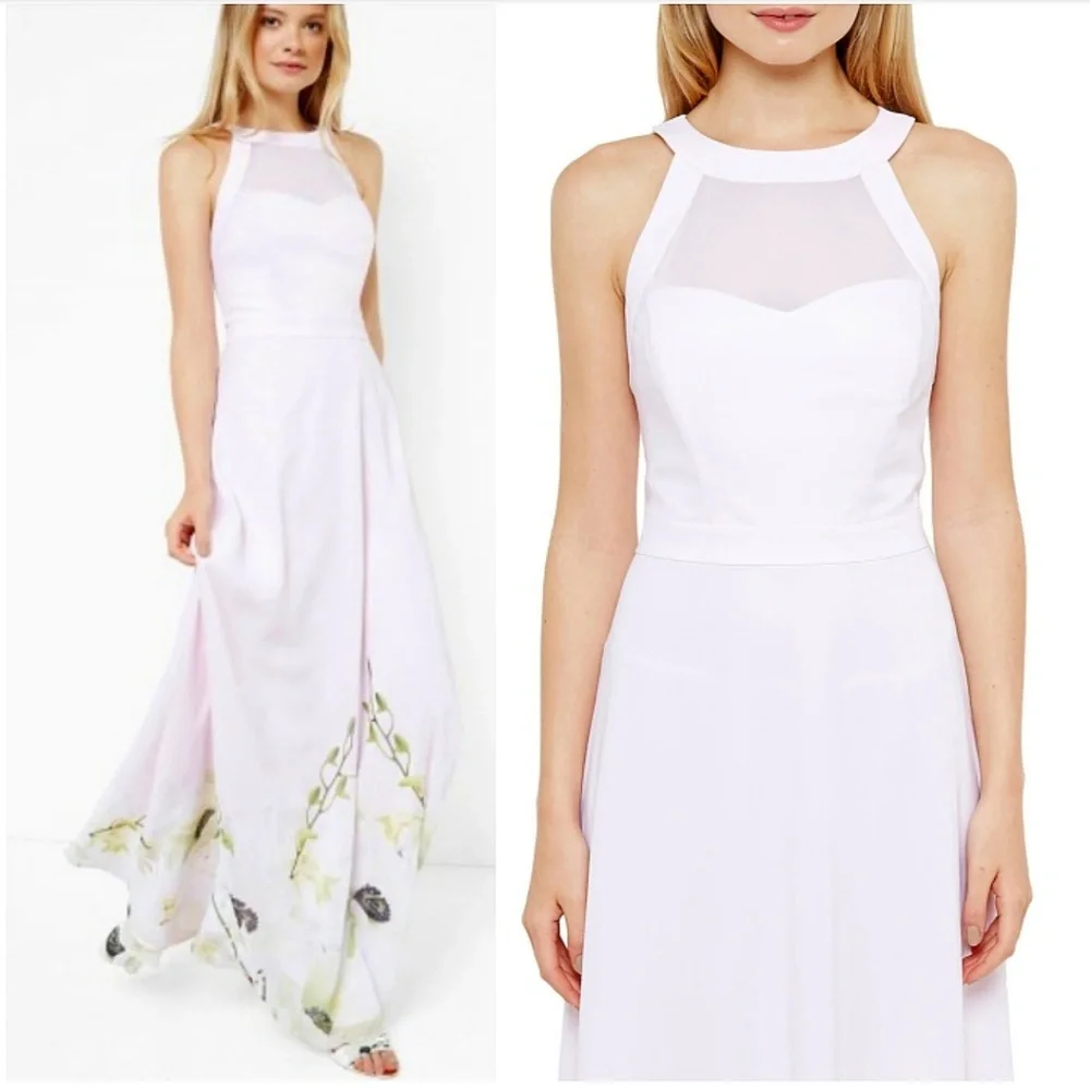 🍒NWT🍒 TED BAKER PEARLY PETAL MAXI DRESS - Picture 1 of 8